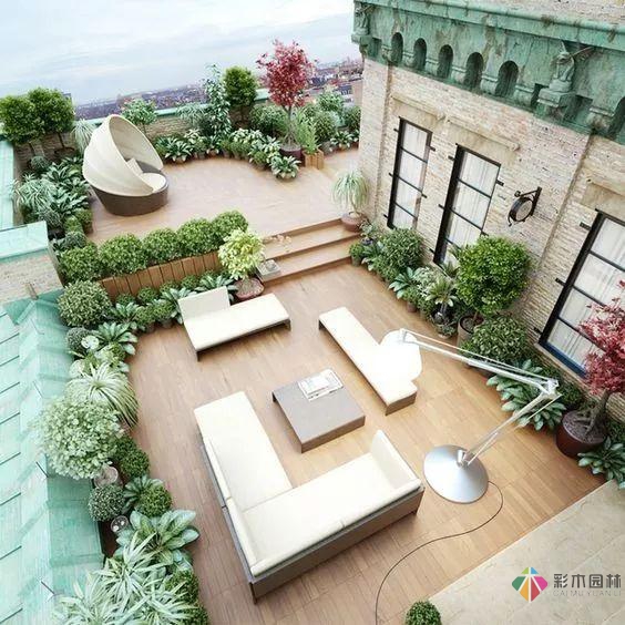屋頂花園露臺(tái)設(shè)計(jì)案例效果圖