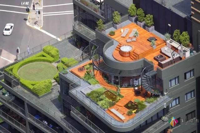 屋頂花園露臺(tái)設(shè)計(jì)案例效果圖